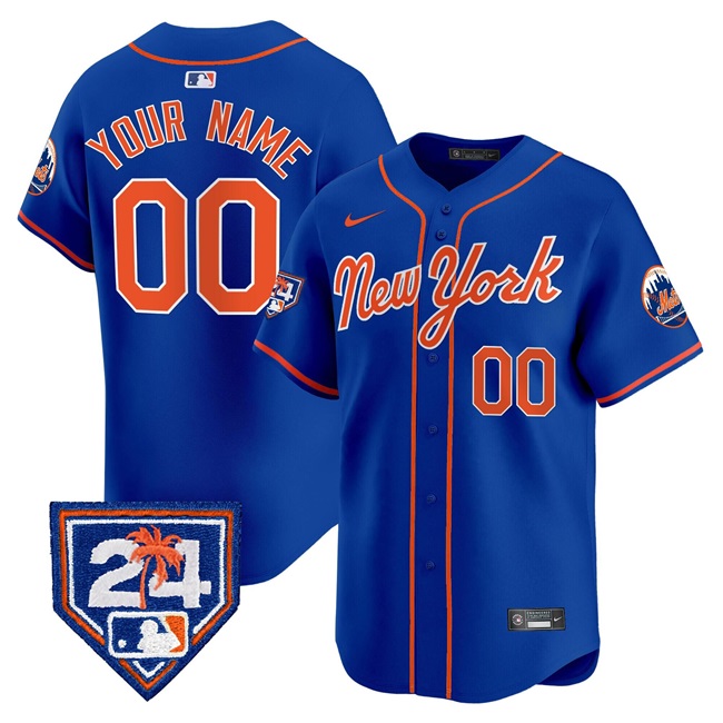 Men's New York Mets Active Player Custom Royal 2024 Spring Training Vapor Premier Limited Stitched Baseball Jersey